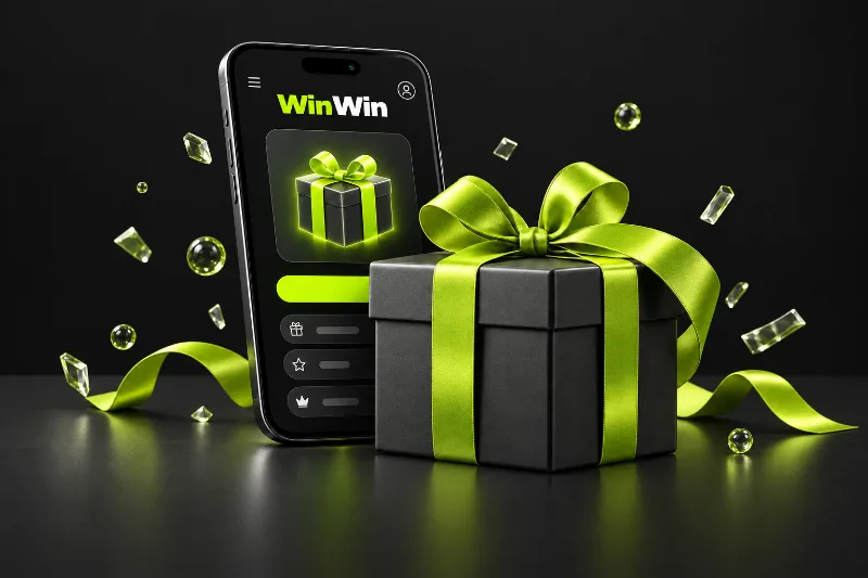 Gift graphic illustrating the WinWin new-player offer
