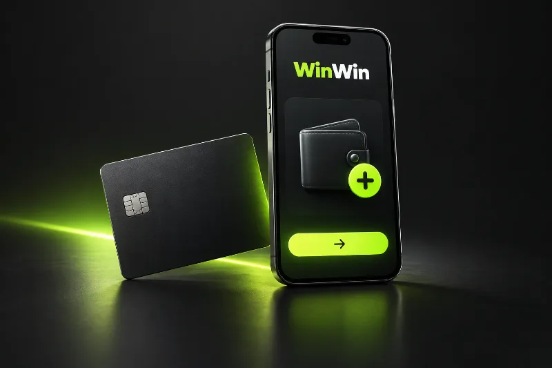 Mobile wallet and payment card illustration for deposits
